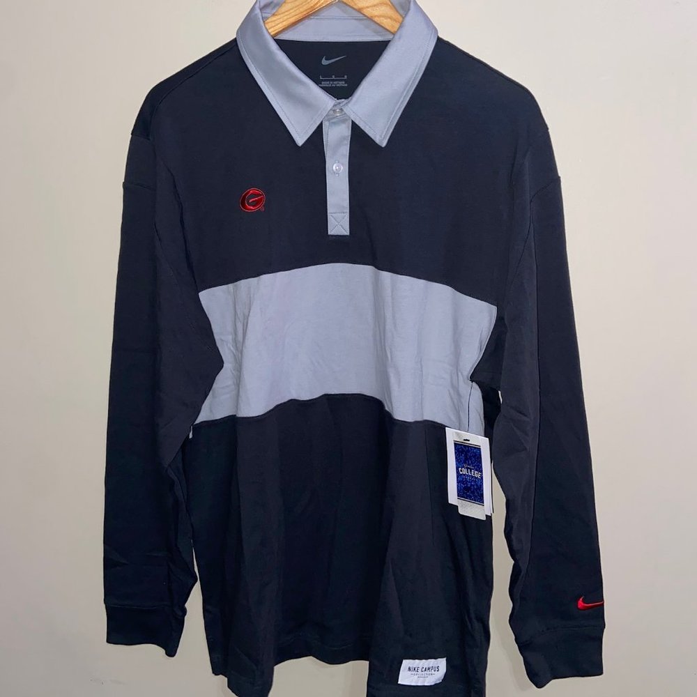Nike UGA Dawgs Georgia Bulldogs Team Issue Football Rugby Polo Shirt Men NEW